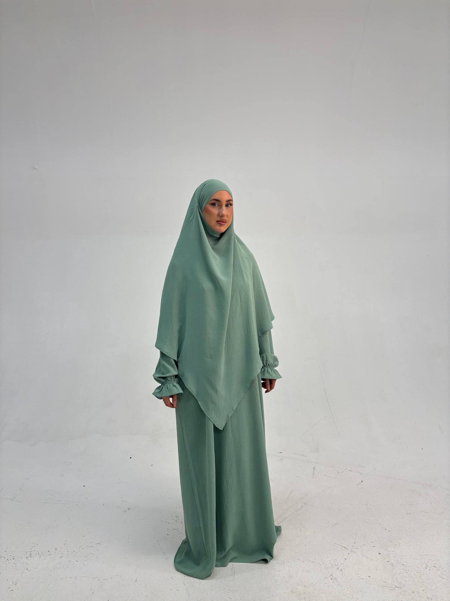 Khimar & Abaya Set - Aqua