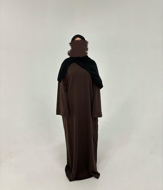 Oversized Cotton Abaya - Espresso