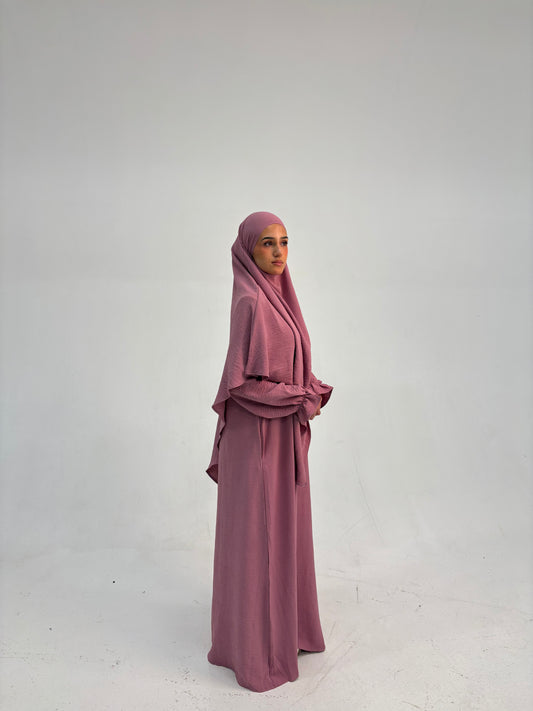 Khimar & Abaya Set- Blush