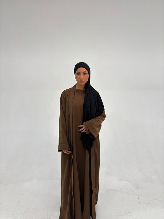 Essential Open Abaya - Chocolate
