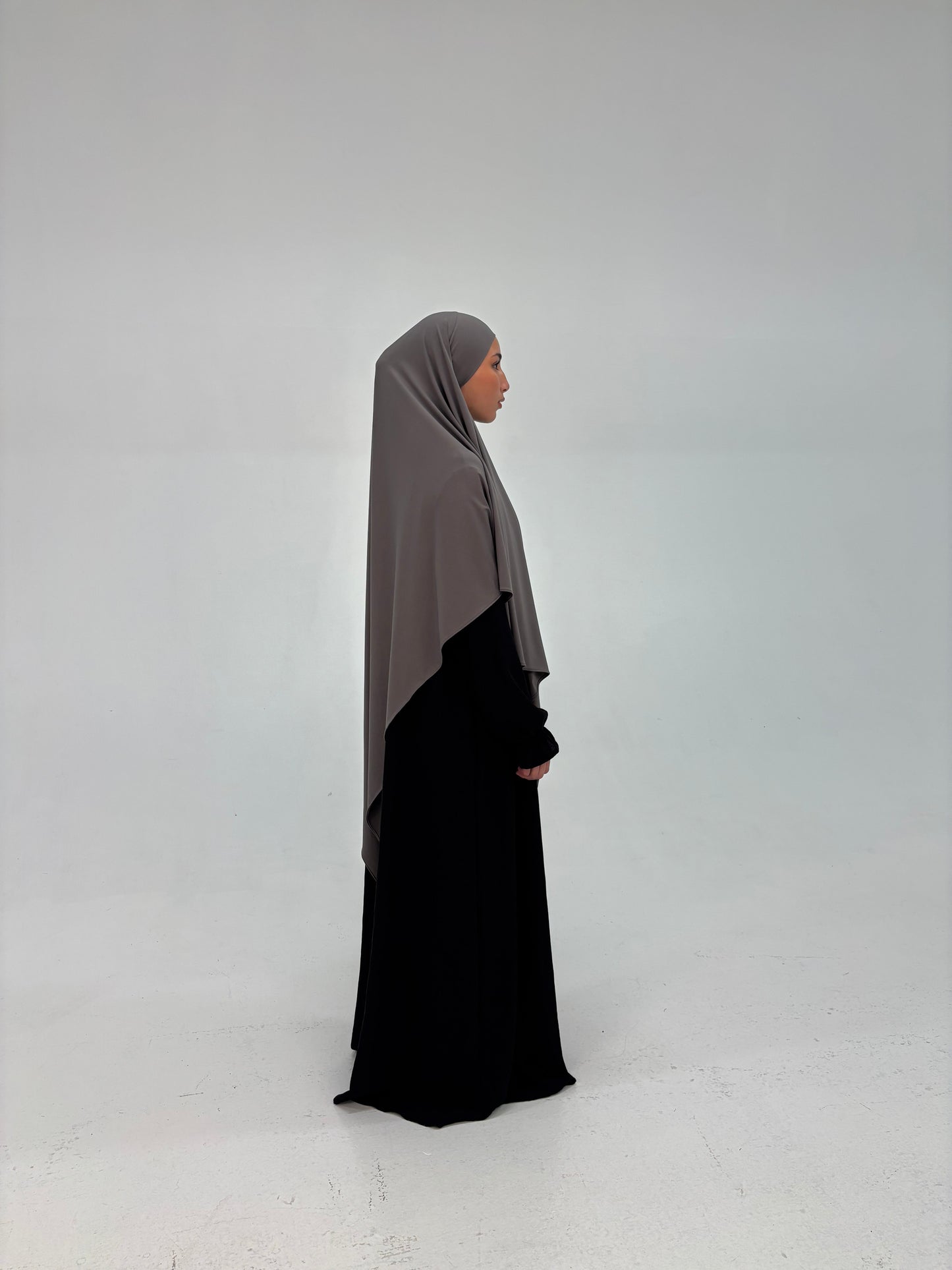 Premium Jersey Khimar - Smokey Gray