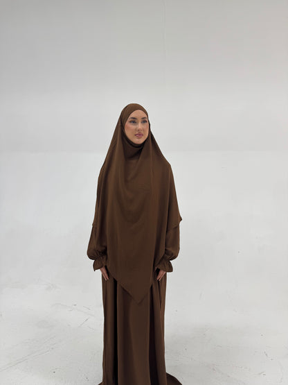 Khimar & Abaya Set - Espresso