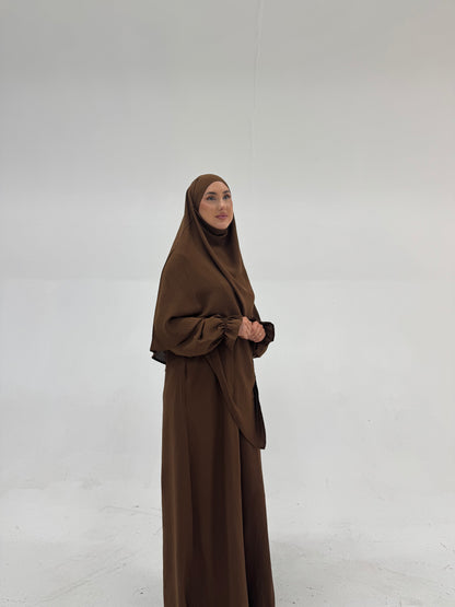 Khimar & Abaya Set - Espresso