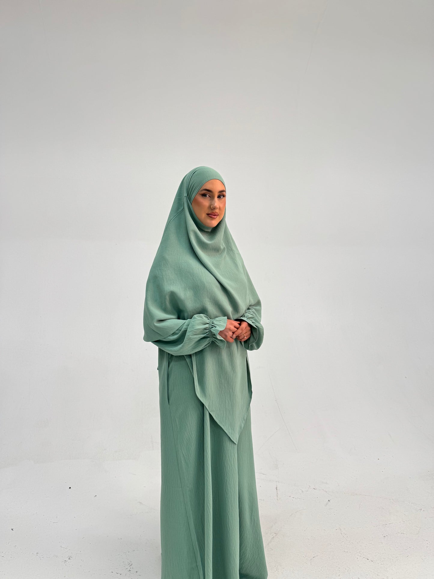 Khimar & Abaya Set - Aqua